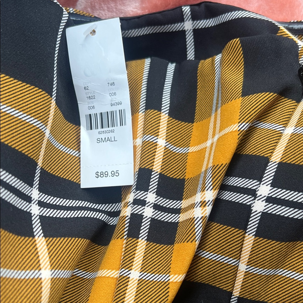 Plaid Yellow and Black Women's Skirt